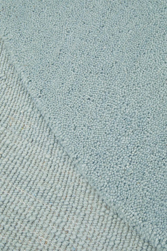 Cleo Organic Curved Shaped Sky Blue Rug