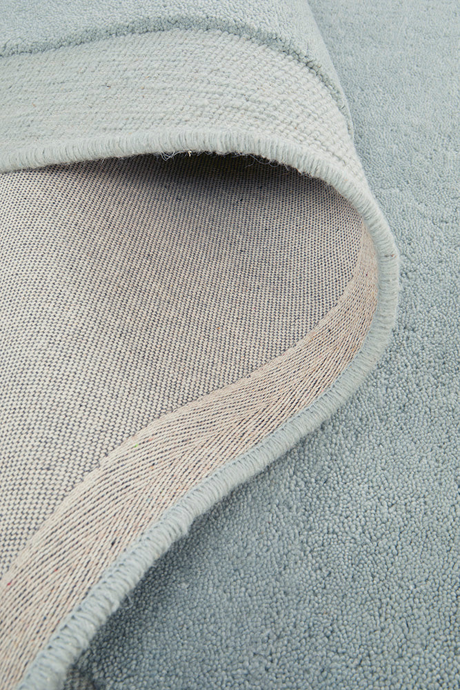 Cleo Organic Curved Shaped Sky Blue Rug