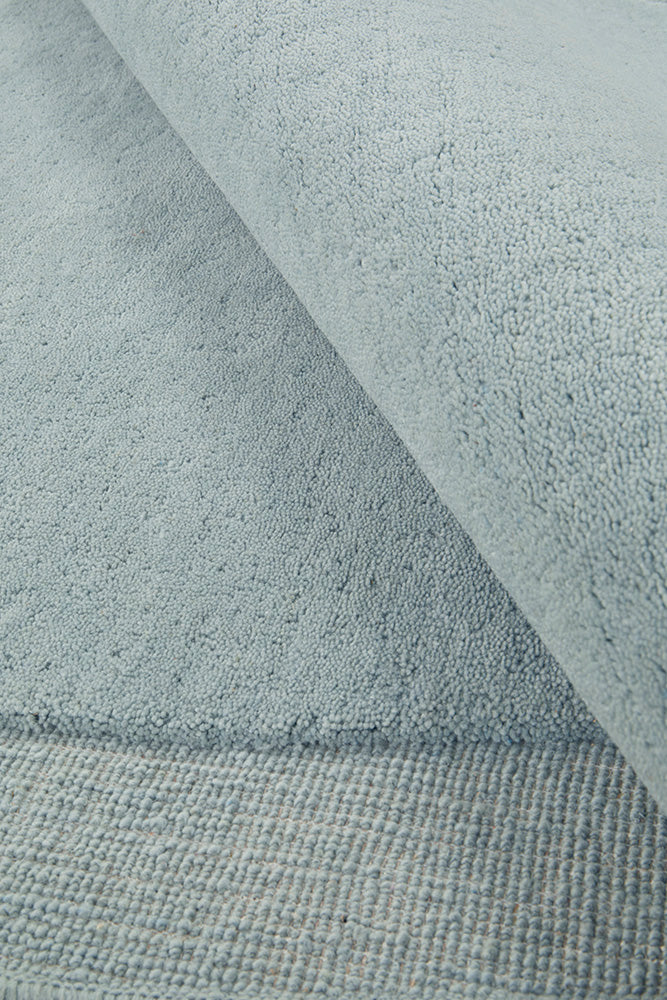 Cleo Organic Curved Shaped Sky Blue Rug