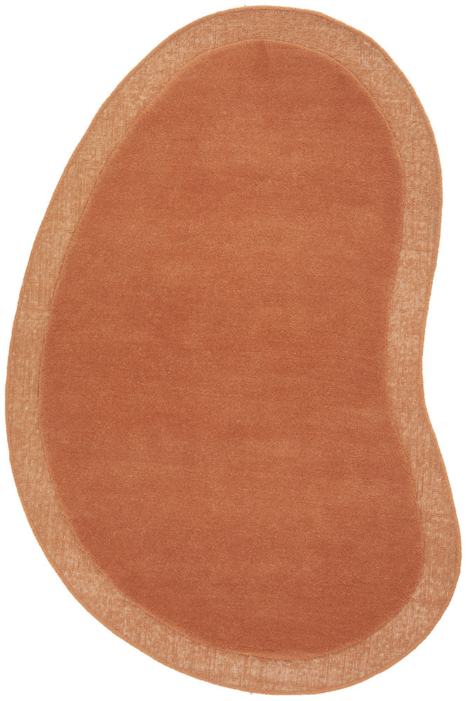 Cleo Organic Curved Shaped Orange Spice Rug