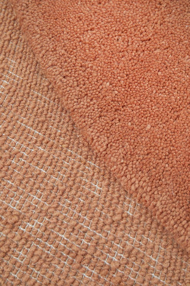 Cleo Organic Curved Shaped Orange Spice Rug