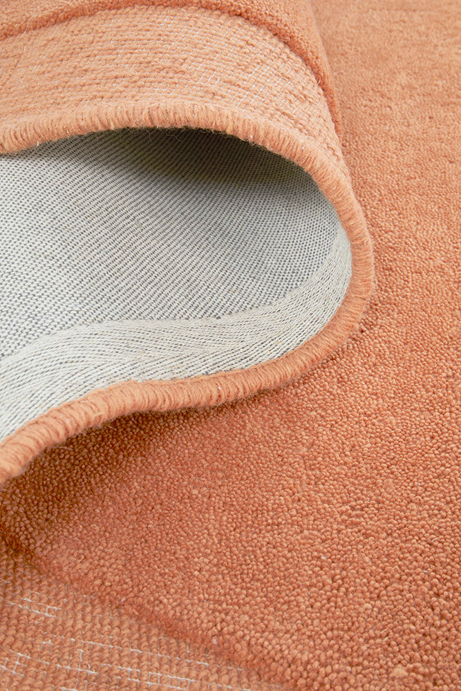 Cleo Organic Curved Shaped Orange Spice Rug
