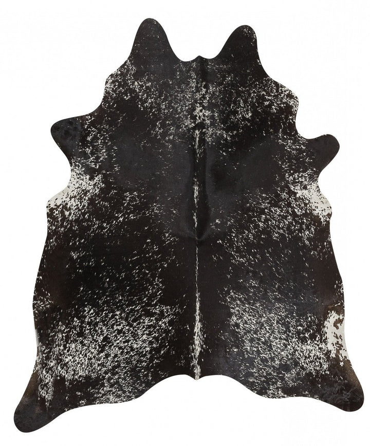 Exquisite Natural Cow Hide Salt & Pepper Black