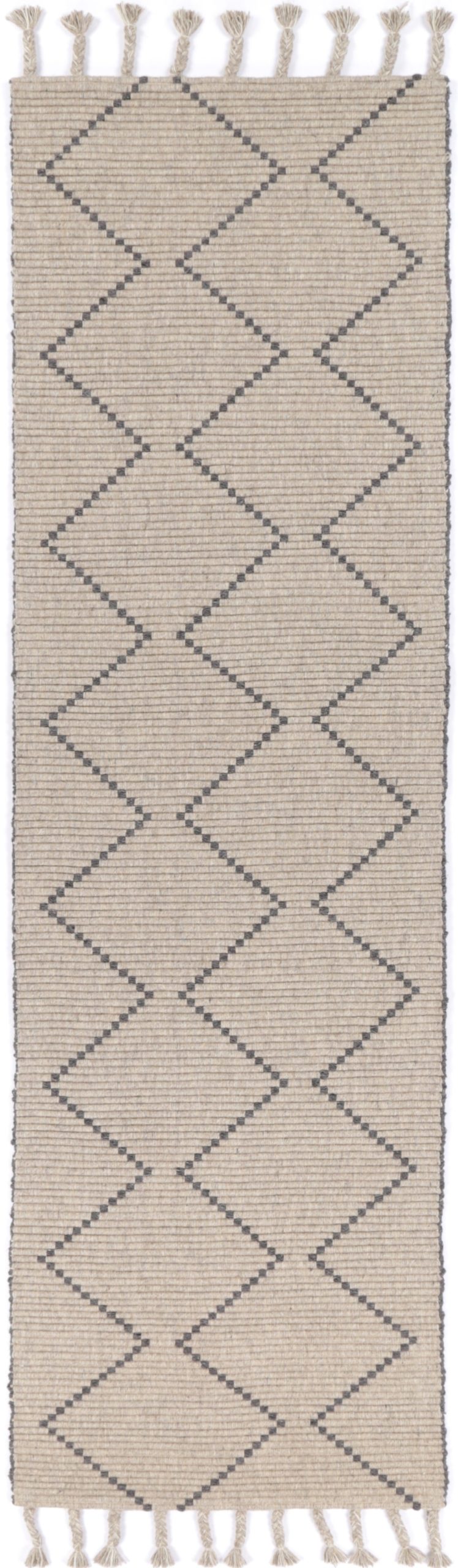 Goa Diamond Tassel Ash Rug Hallway Runner