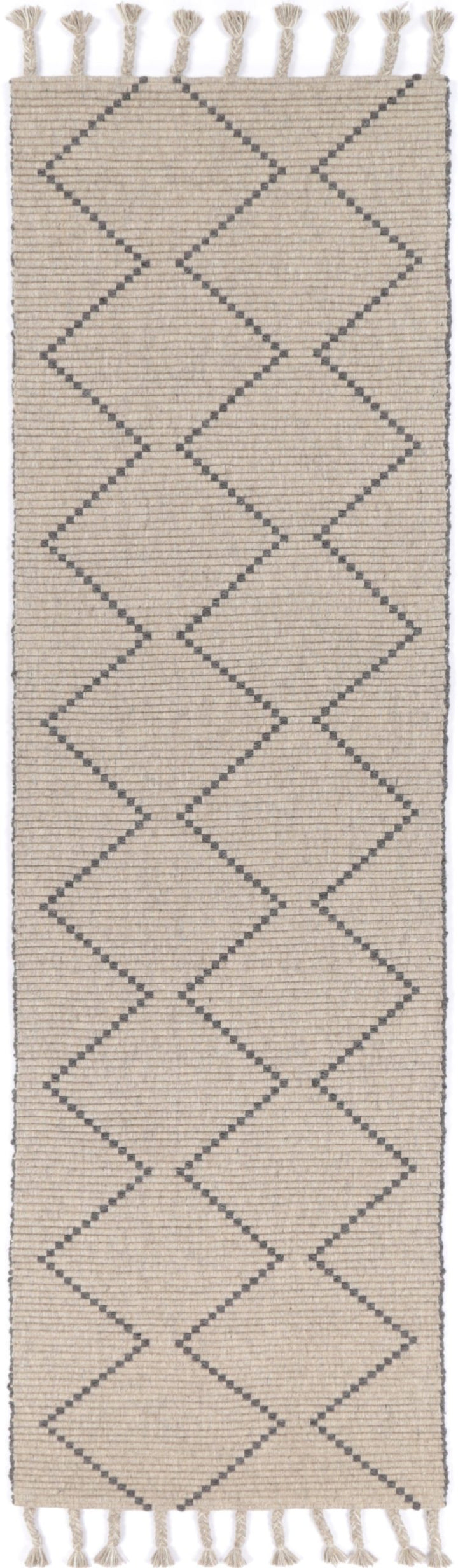 Goa Diamond Tassel Ash Rug Hallway Runner