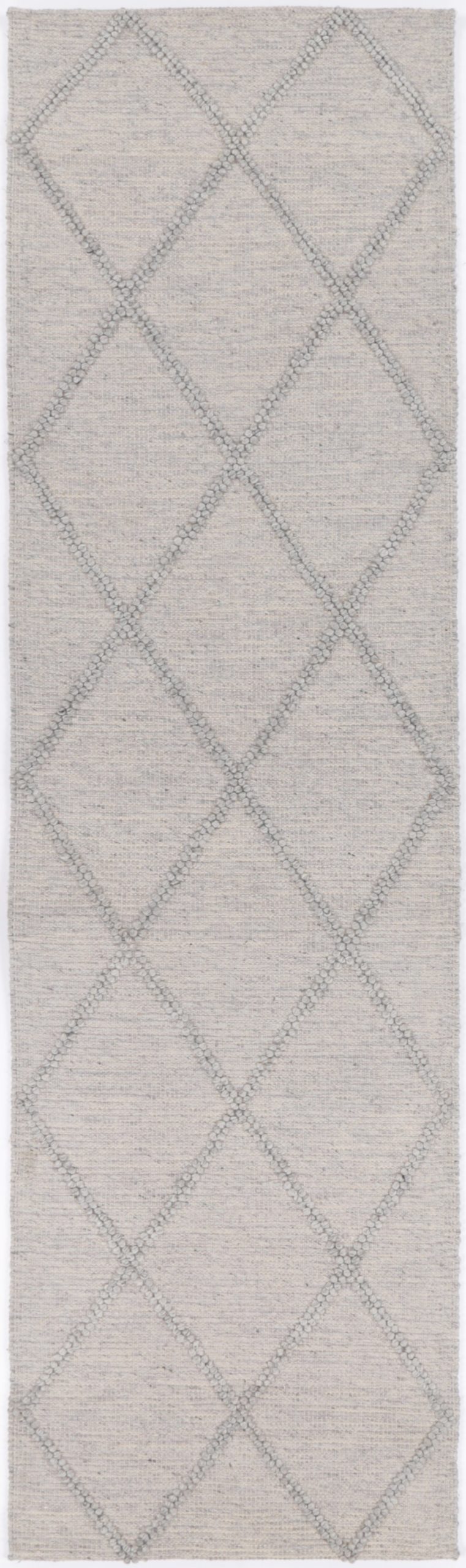 Goa Diamond Braided Grey Rug Hallway Runner