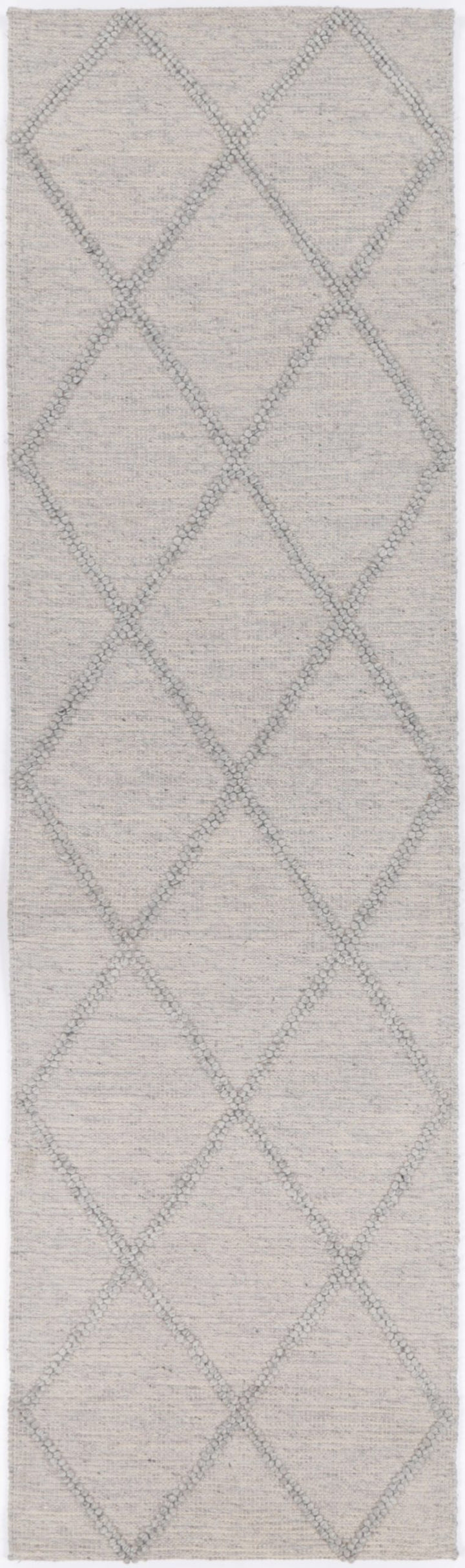 Goa Diamond Braided Grey Rug Hallway Runner