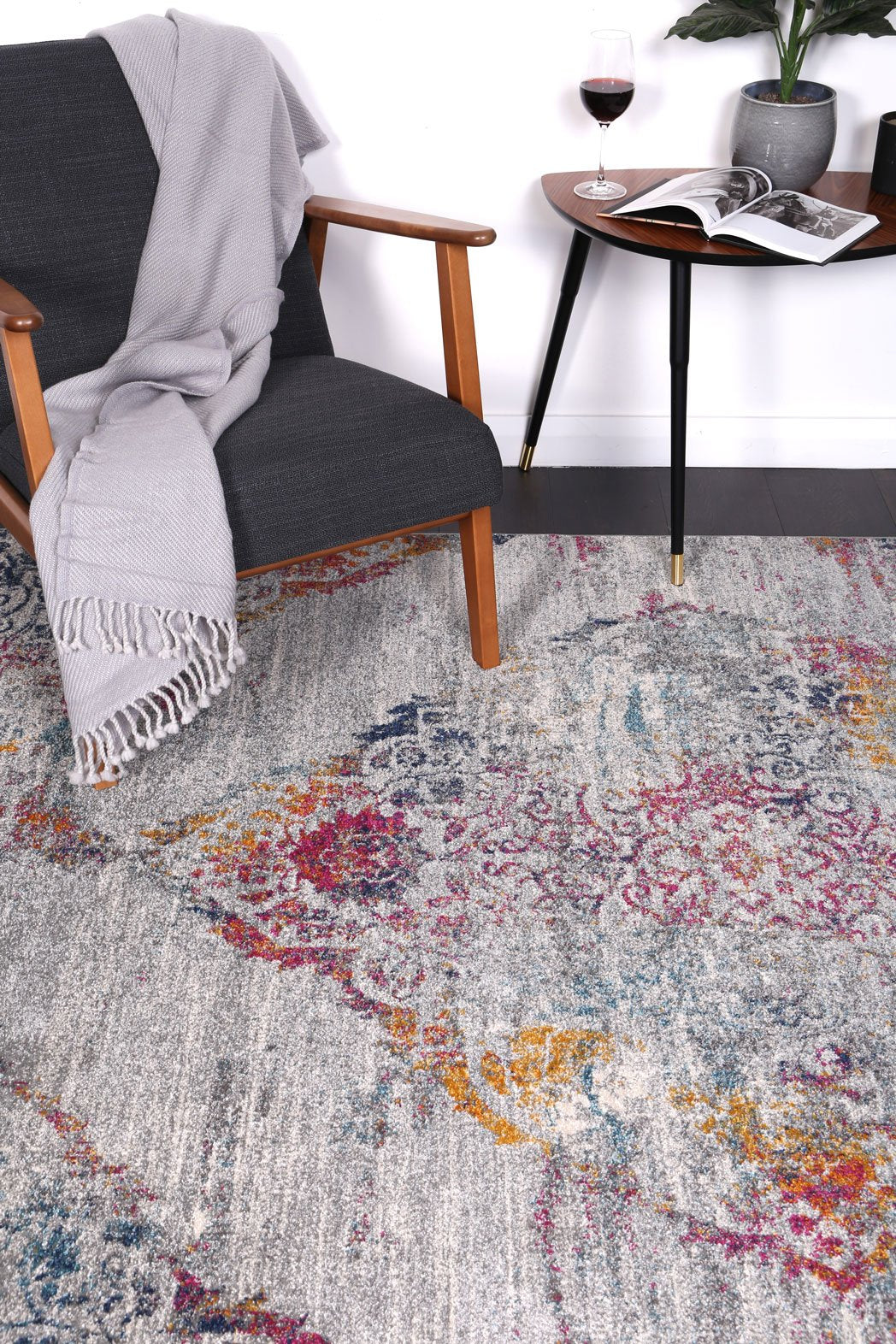 Delicate Multi Grey Oriental Rug