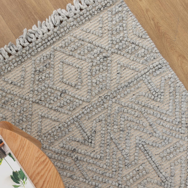 Diego Tribal Grey Wool Rug