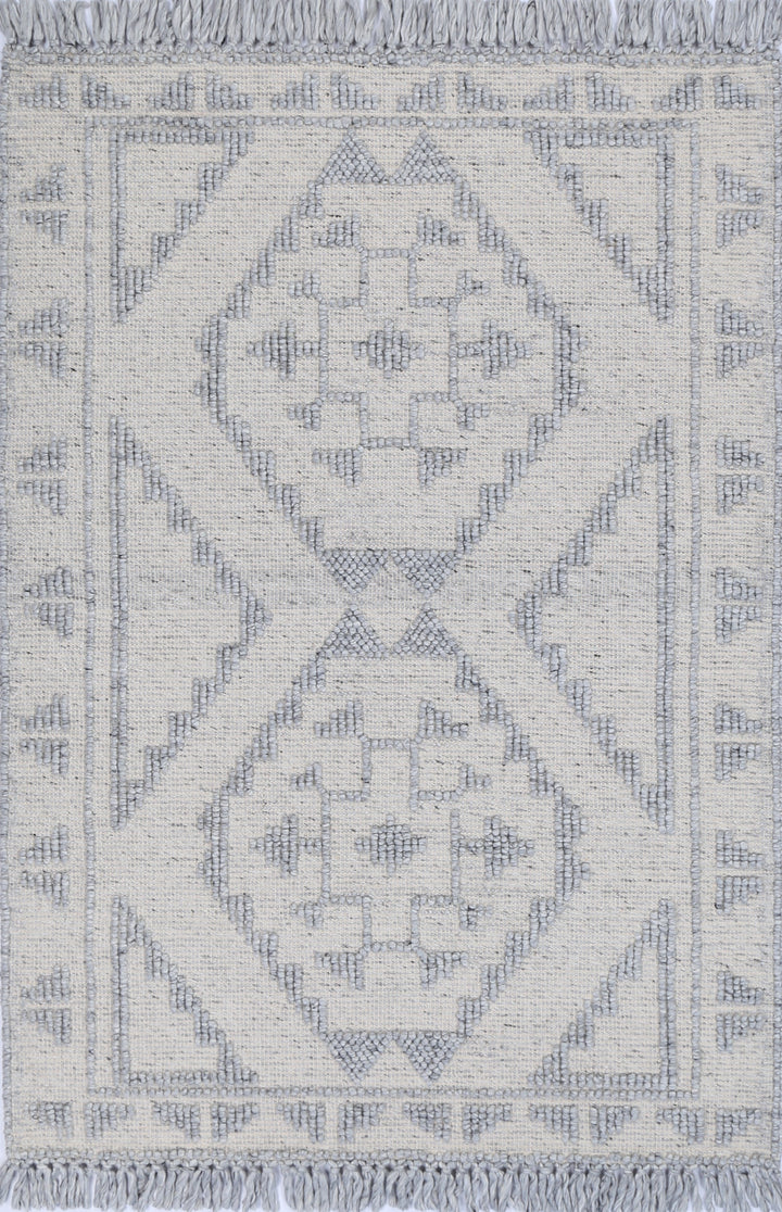 Diego Ornamental Grey Wool Rug