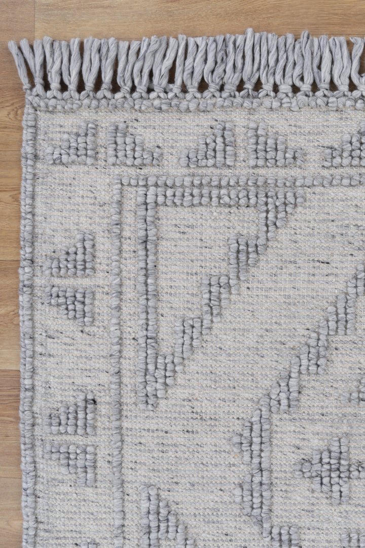 Diego Ornamental Grey Wool Rug