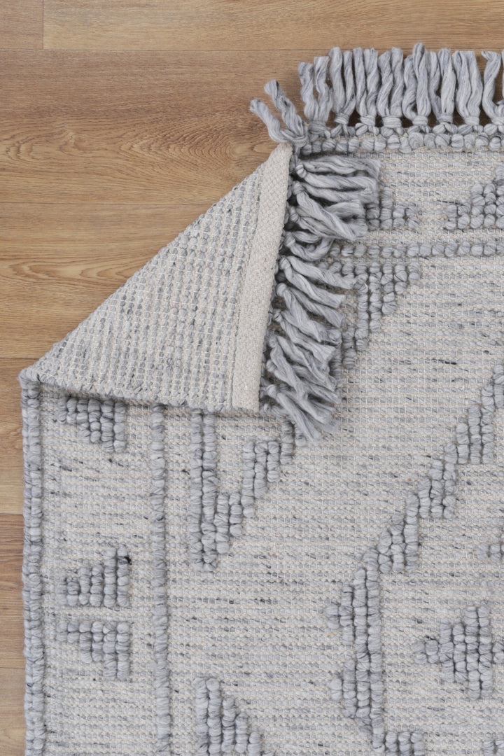 Diego Ornamental Grey Wool Rug