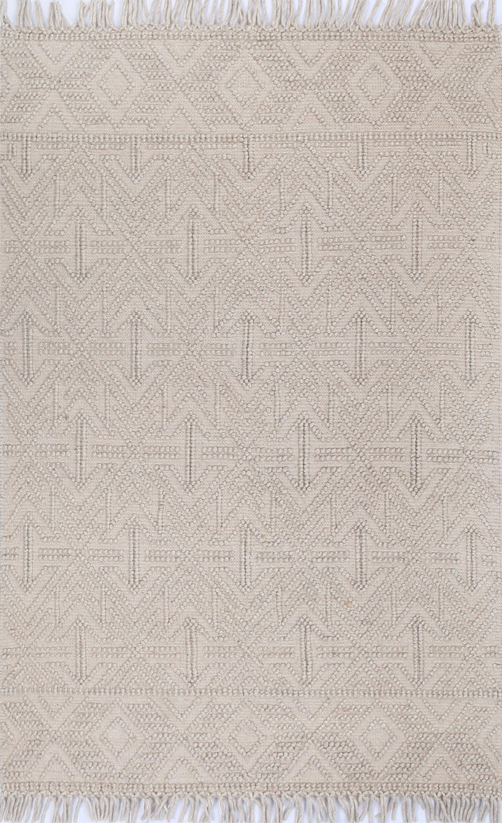 Diego Geometric Brown Wool Rug
