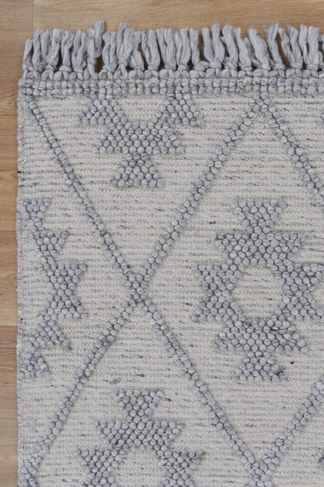 Diego Geometric Grey Wool Rug