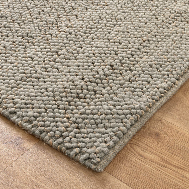 Eco Weave Duck Egg Blue Jute and Wool Rug