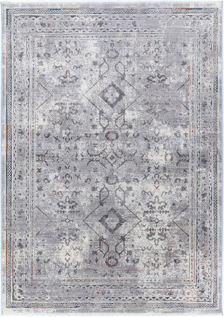 Almeras Border Diamond Grey Multi Rug