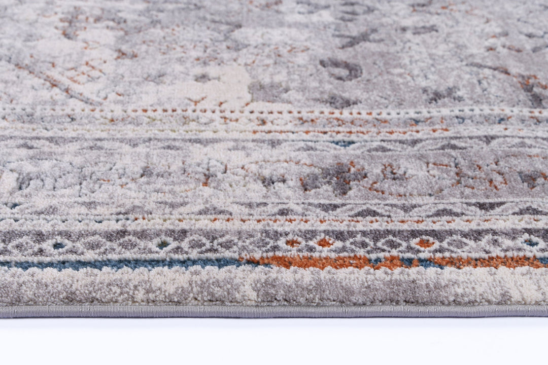 Almeras Border Diamond Grey Multi Rug