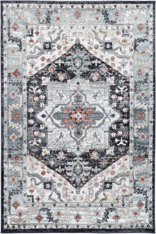 Estate Traditional Blue Charcoal Rug
