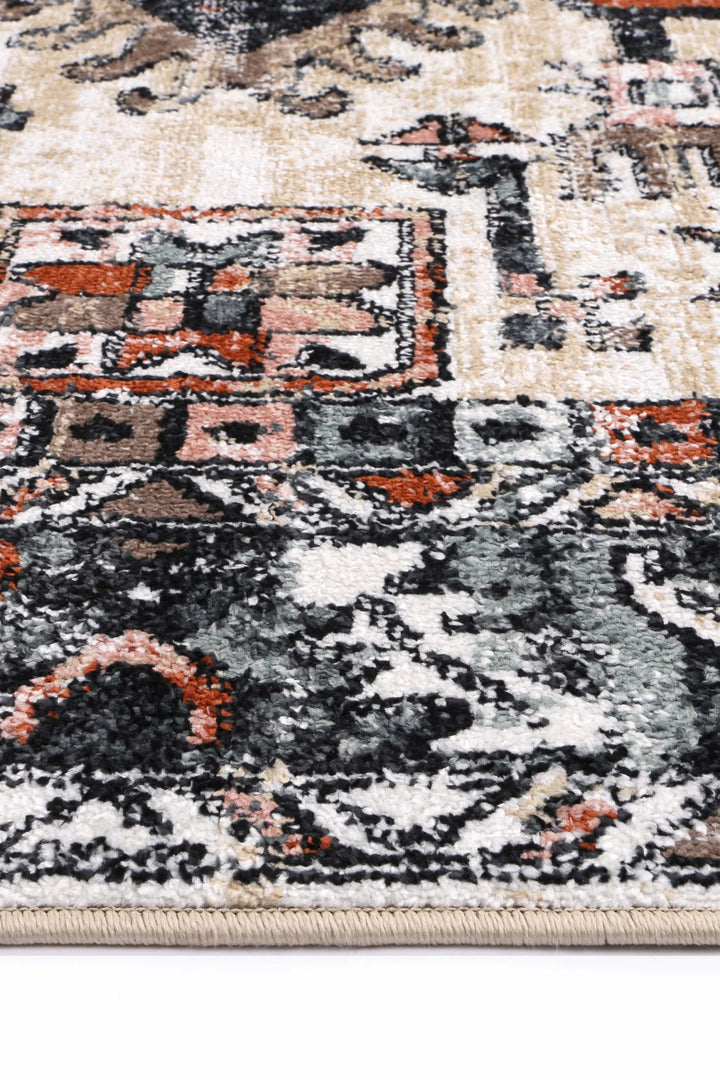 Estate Traditional Black Cream Rug