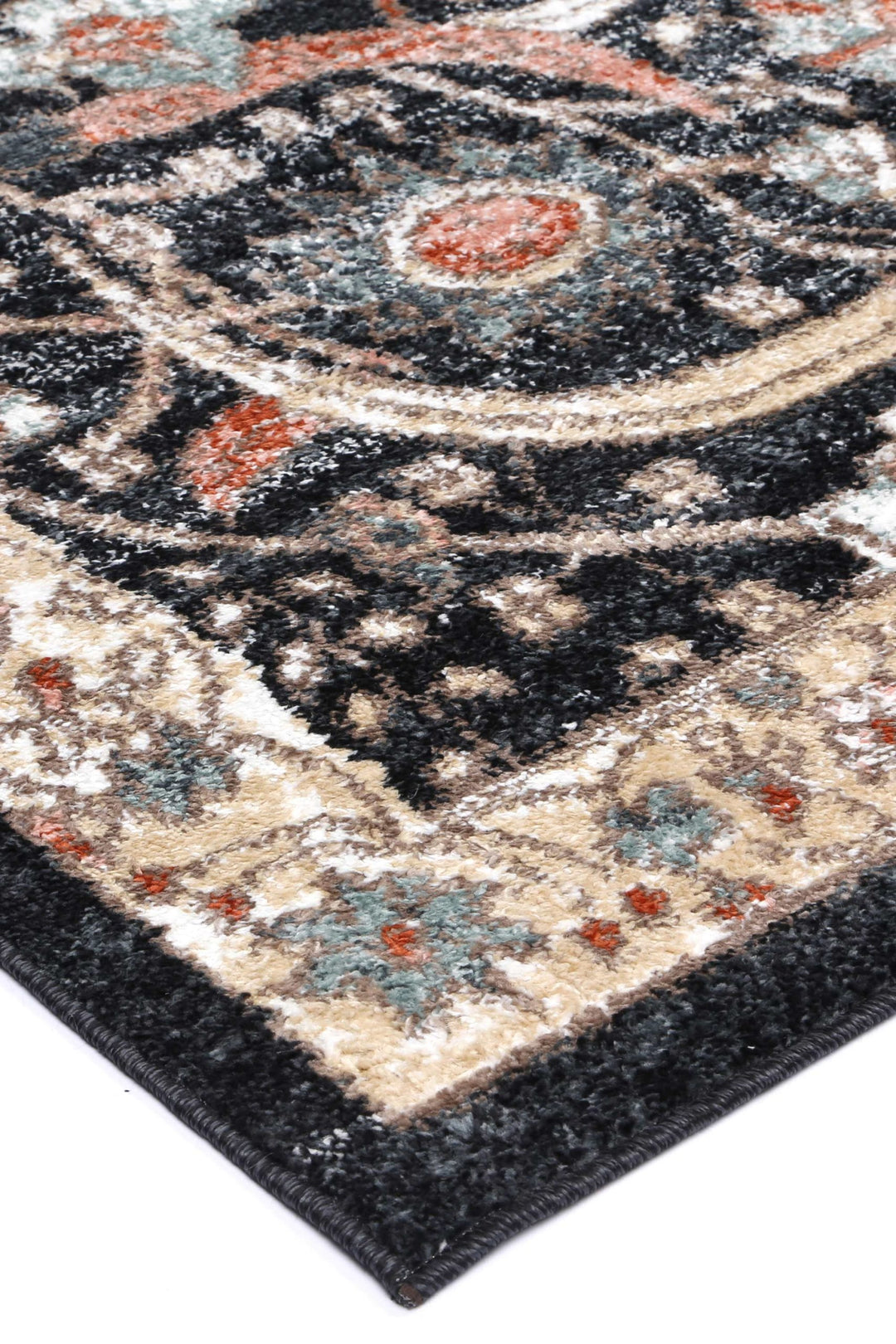 Estate Traditional Charcoal Cream  Rug