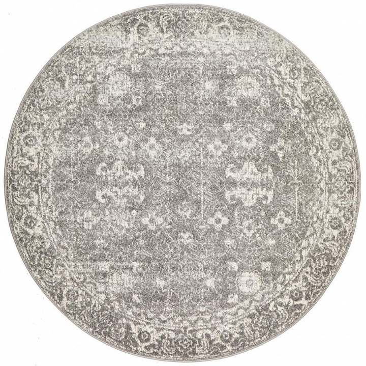 Evoke Pidgeon Grey Transitional Round Rug