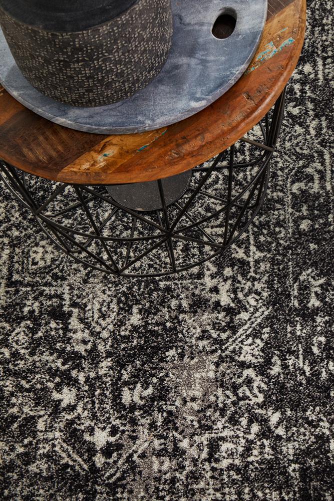 Evoke Scape Charcoal Transitional Runner Rug