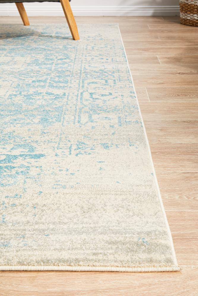 Evoke Glacier White Blue Transitional Rug