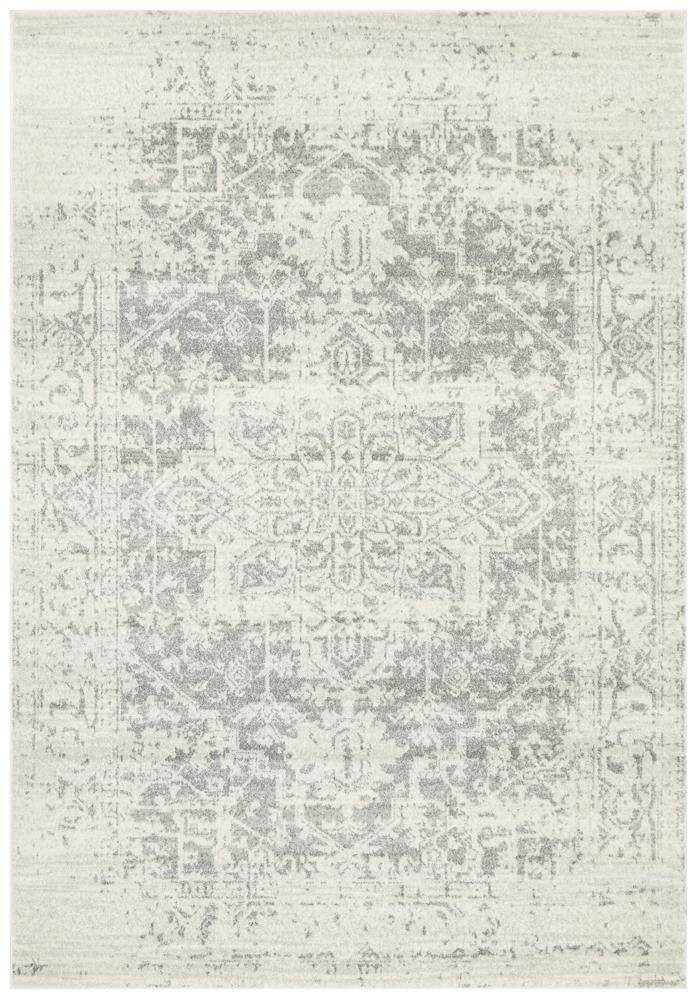 Evoke Dream White Silver Transitional Rug