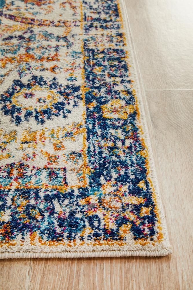 Evoke Peacock Ivory Transitional Runner Rug