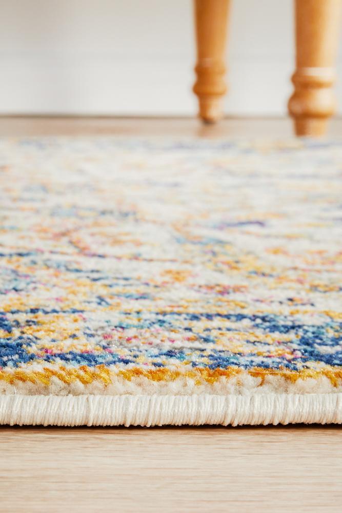 Evoke Peacock Ivory Transitional Runner Rug