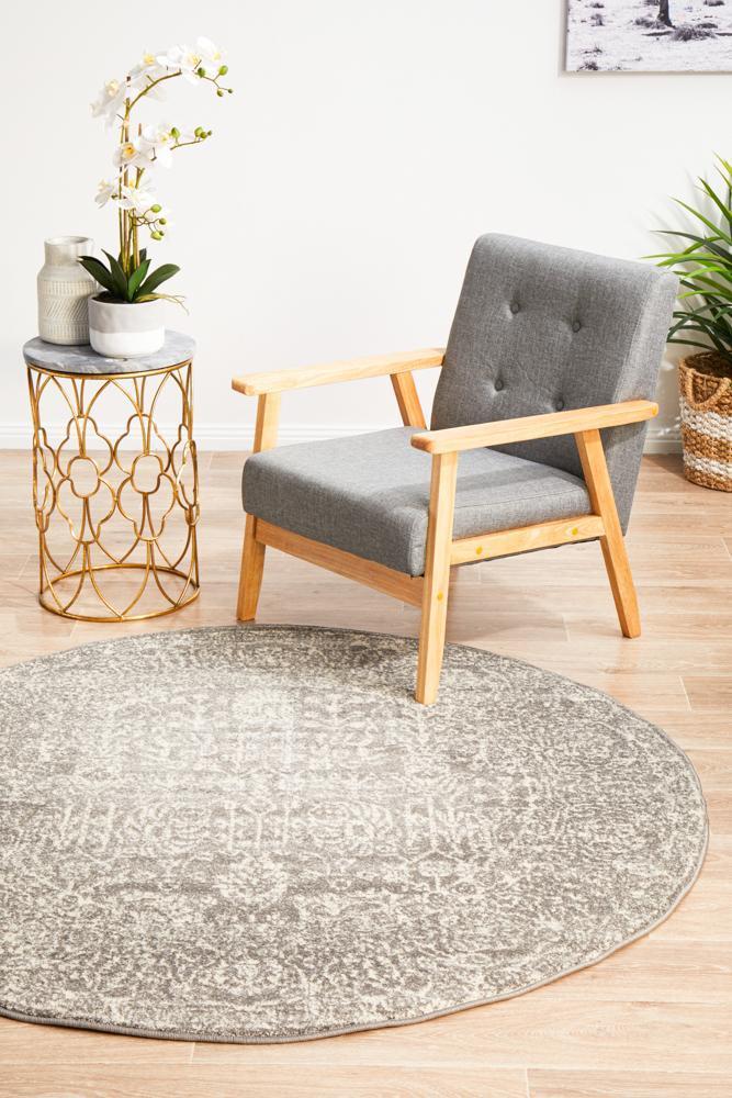 Evoke Homage Grey Transitional Round Rug