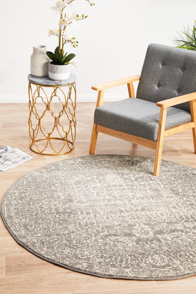 Evoke Homage Grey Transitional Round Rug