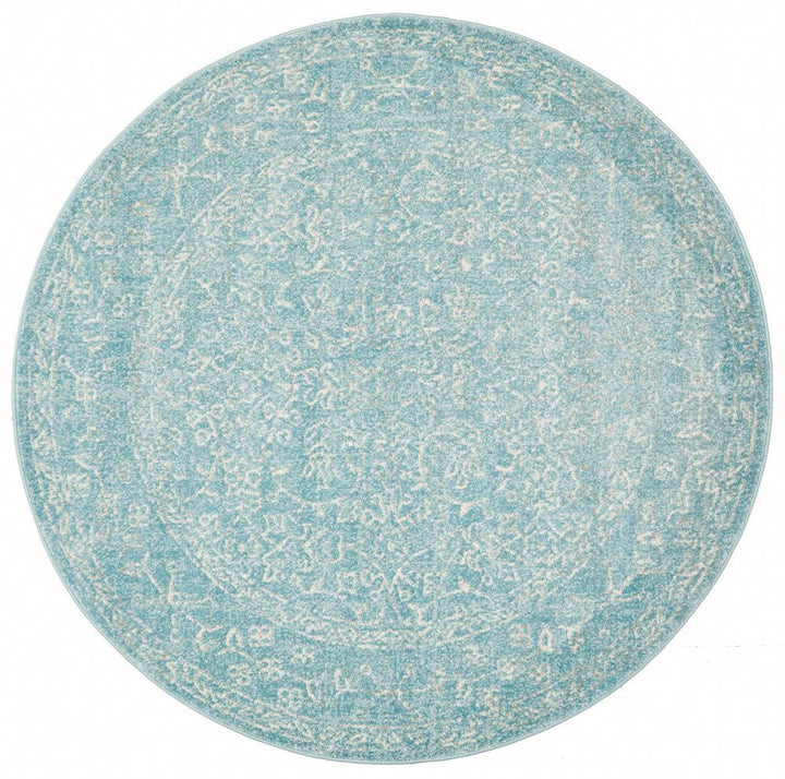 Evoke Depth Blue Transitional Round Rug