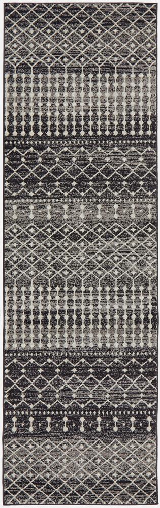 Evoke Simplicity Black Transitional Runner Rug