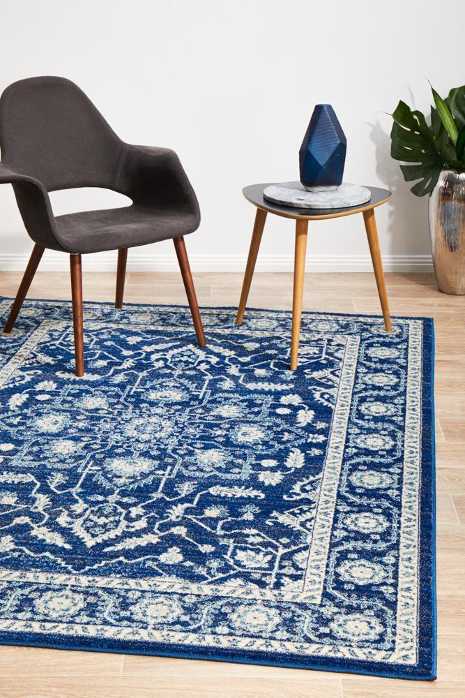 Evoke Release Navy Transitional Rug