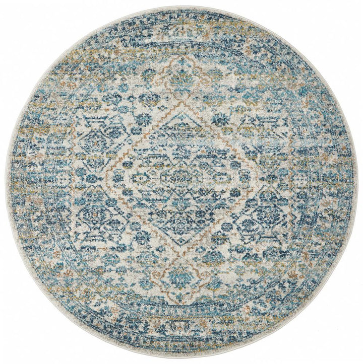 Evoke Duality Silver Transitional Round Rug