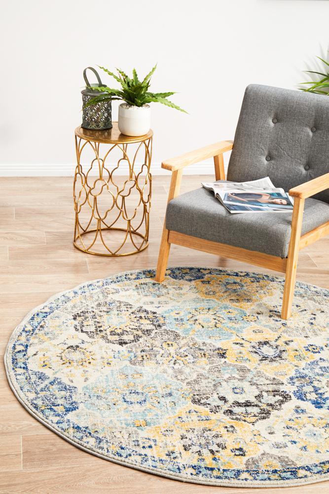 Evoke Poppy Multi Transitional Round Rug