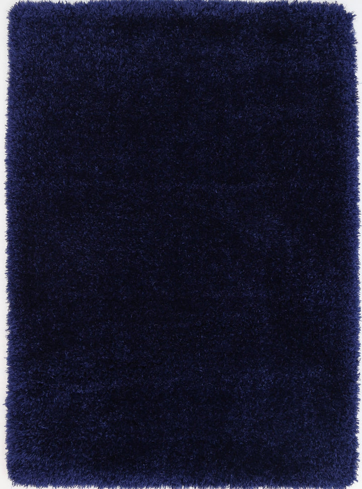 Flokati Shag Rug Navy Round