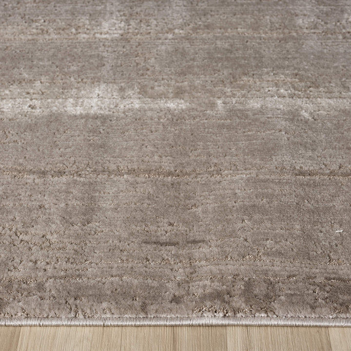 Luxe Distressed Border Beige Runner Rug