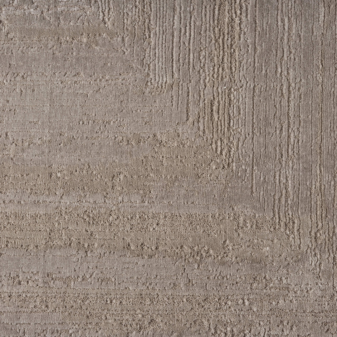 Luxe Distressed Border Beige Rug