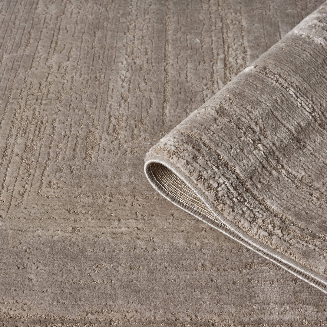 Luxe Distressed Border Beige Rug