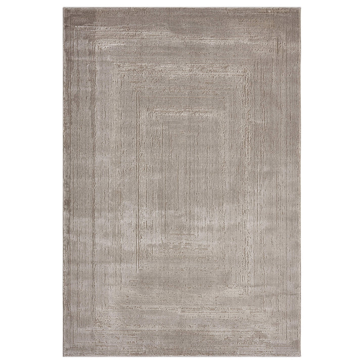 Luxe Distressed Border Beige Rug
