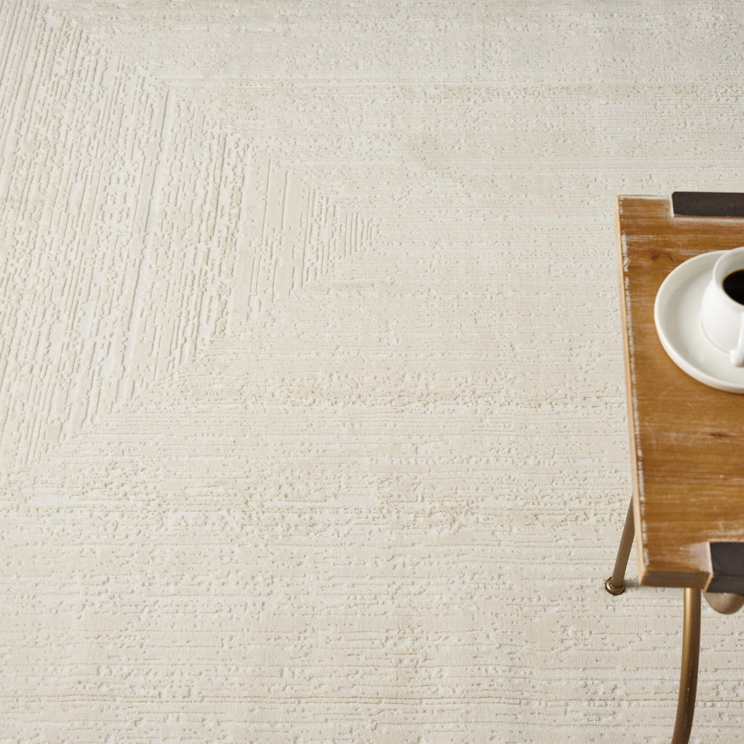 Luxe Distressed Border Warm Cream Rug