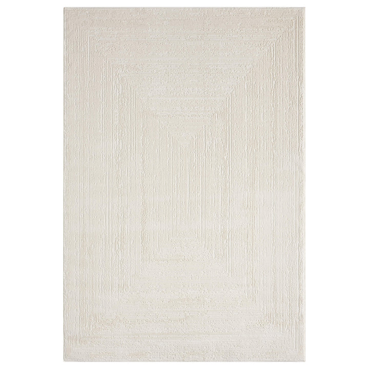 Luxe Distressed Border Warm Cream Rug