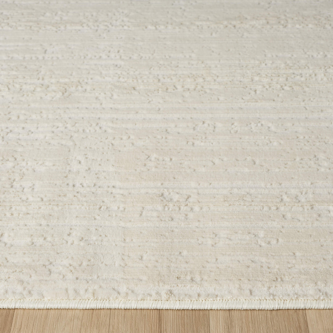 Luxe Distressed Border Warm Cream Rug