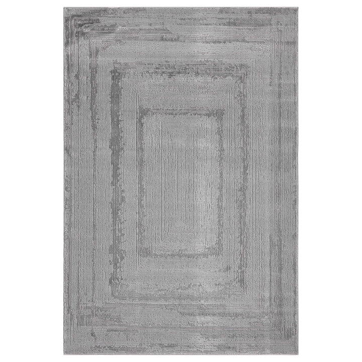 Luxe Distressed Border Grey Rug