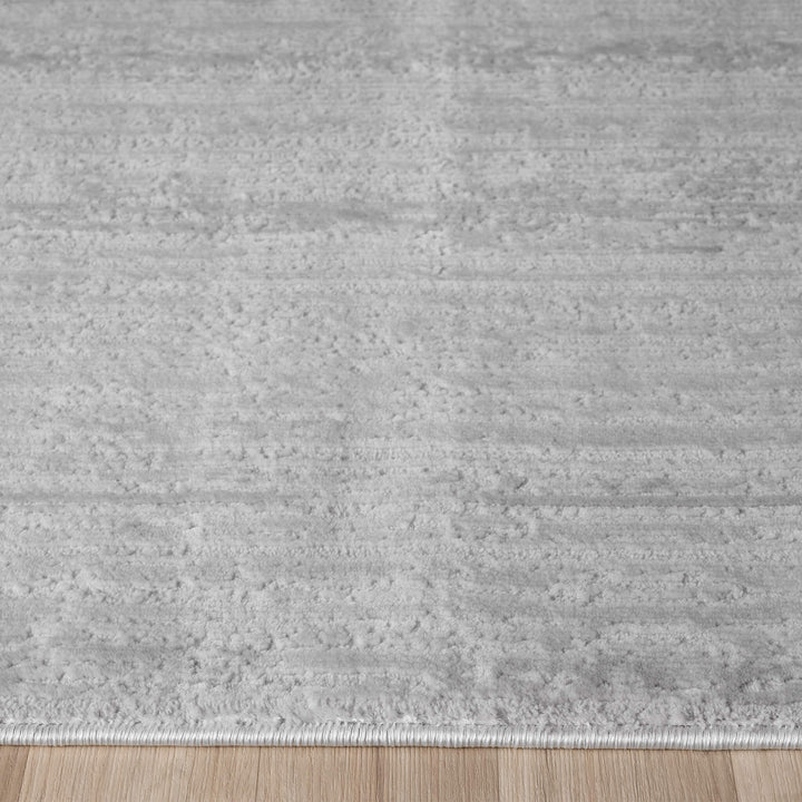 Luxe Distressed Border Light Grey Rug