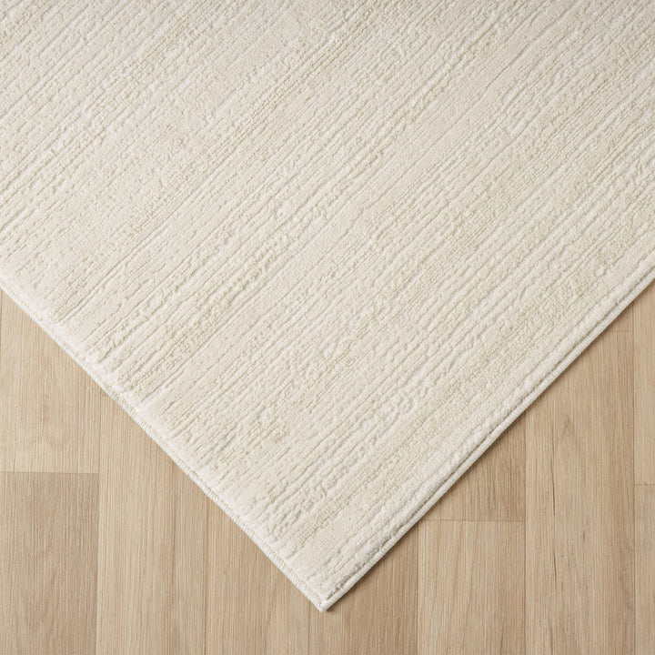 Luxe Distressed Border Cream Runner Rug