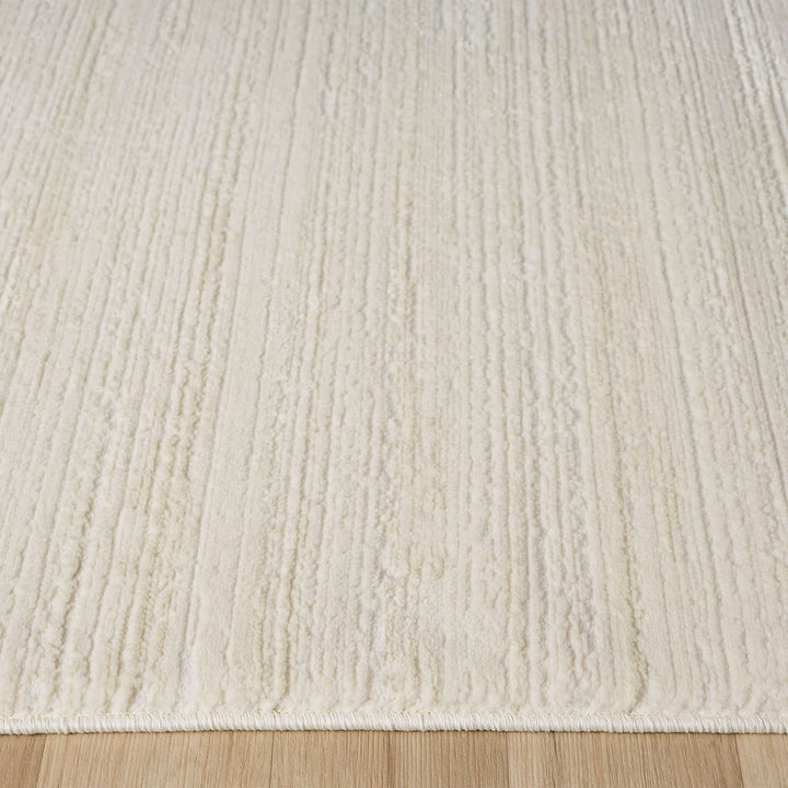 Luxe Distressed Border Cream Runner Rug