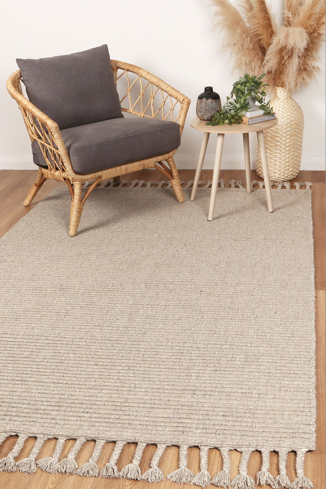 Goa Modern Wool Ash Rug Hallway Runner